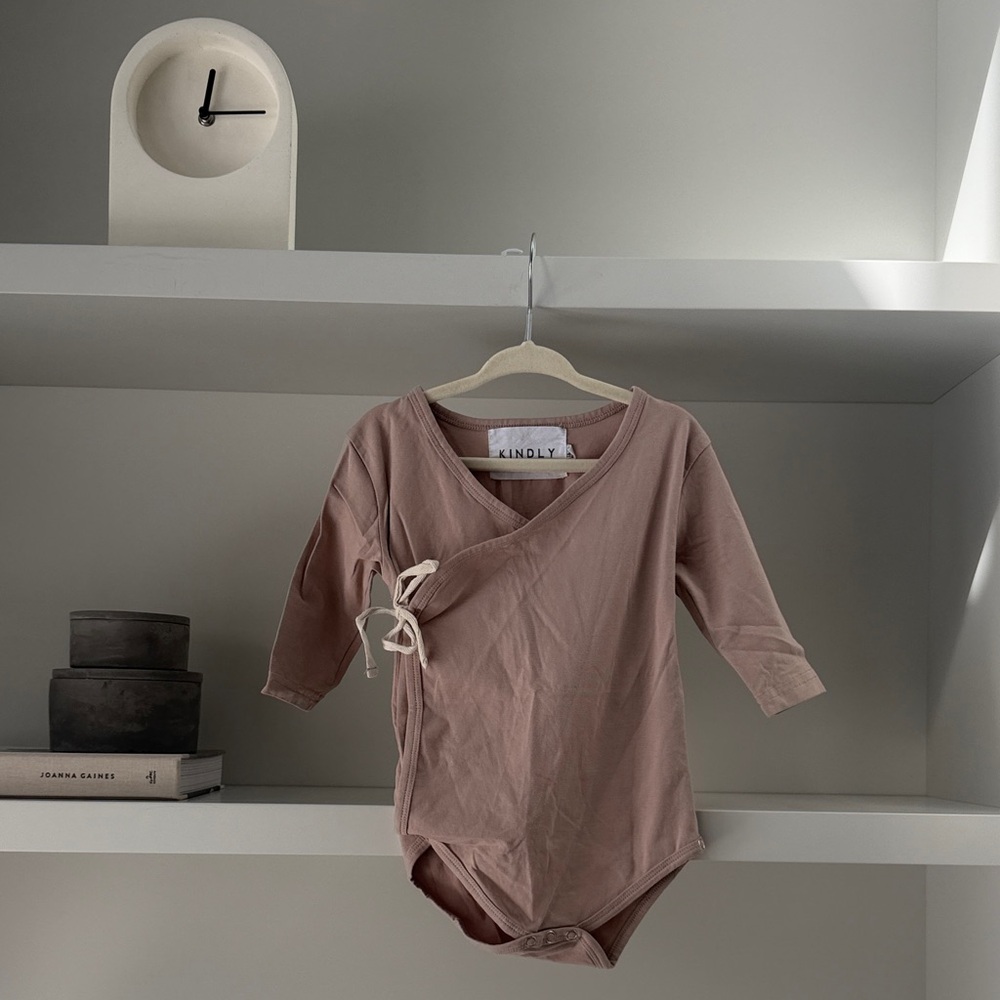 Kindly Mauve Wrap-Front Baby One-Piece